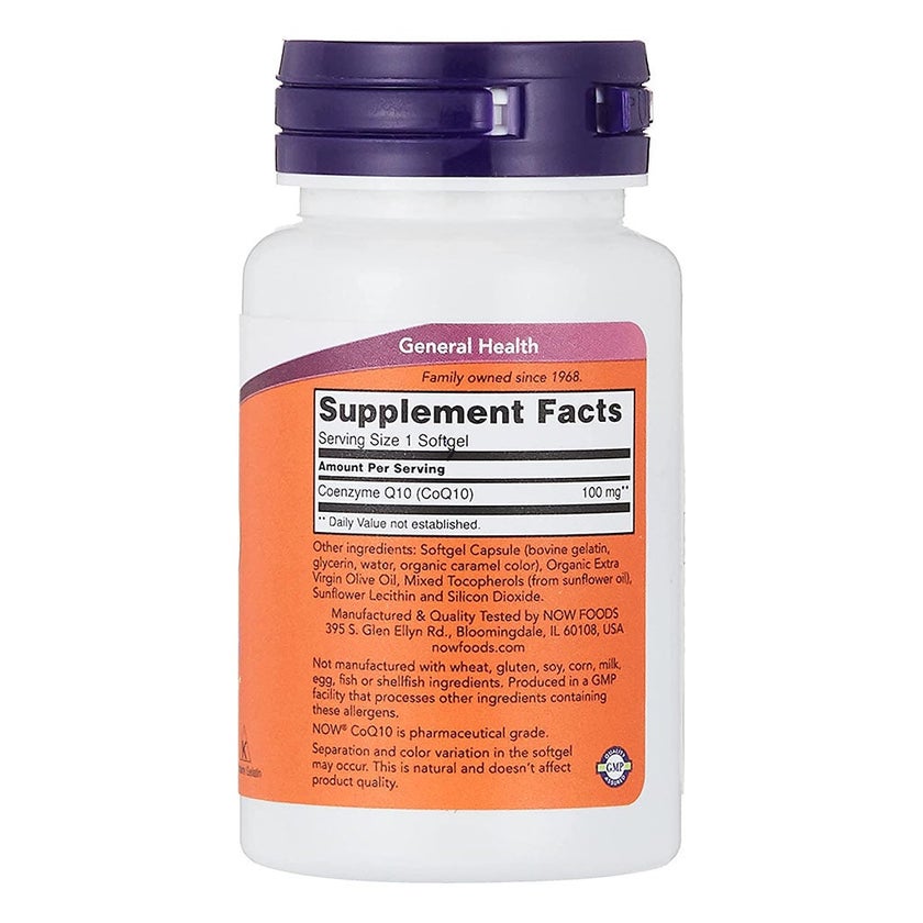 Now CoQ10 100mg Softgels, Pack of 50's