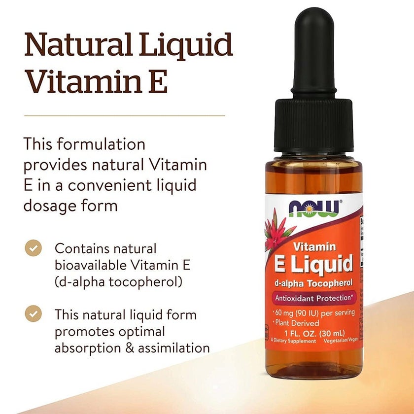 Now Vitamin E Liquid Drops, Plant Derived, For Antioxidant Support 30ml - myAster Now Vitamin E Liquid Drops, Plant Derived, For Antioxidant Support 30ml - myAster