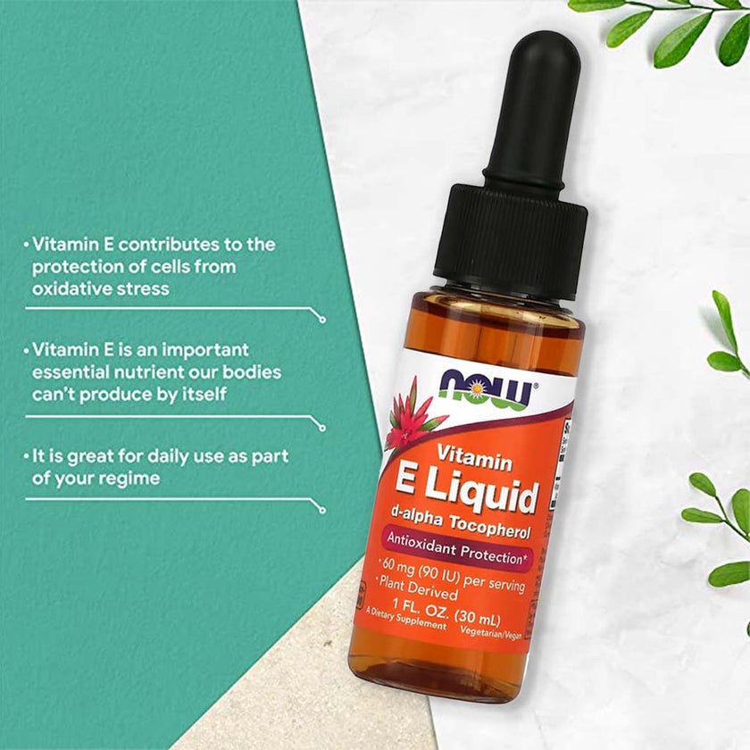 Now Vitamin E Liquid Drops, Plant Derived, For Antioxidant Support 30ml - myAster Now Vitamin E Liquid Drops, Plant Derived, For Antioxidant Support 30ml - myAster