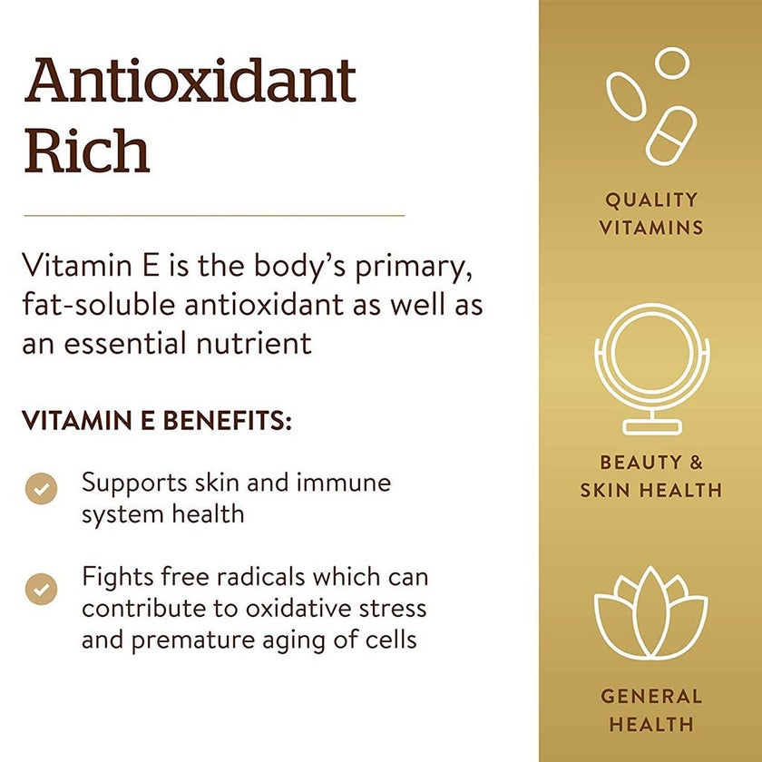 Now E-400 Vitamin E 400IU Antioxidant Softgel For Immune & Heart Support, Pack of 30's