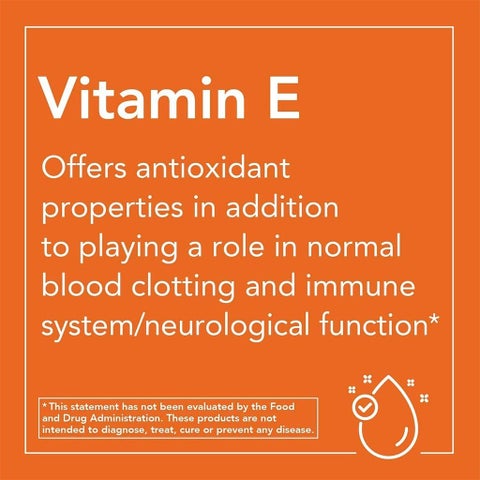 Now Natural E-400 Vitamin E Softgel For Antioxidant Protection, Pack of 100's