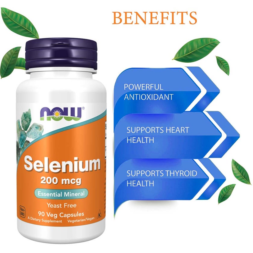 Now Selenium 200mcg Capsules, Pack of 90's