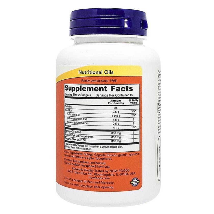 Now Super Omega 3-6-9 Fish Oil Softgels, Pack of 90's