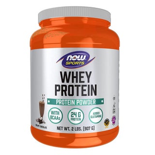 Now Sports Whey Protein Powder With BCAA's & Added Glutamine, Chocolate 2lbs.