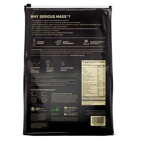 Optimum Nutrition Serious Mass Vanilla Protein Powder 12lb
