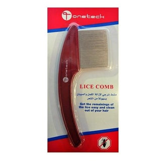 Onetech Metal Lice Comb Red