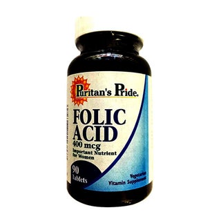 Puritan's Pride Folic Acid 400 mcg Tablets, Pack of 90's