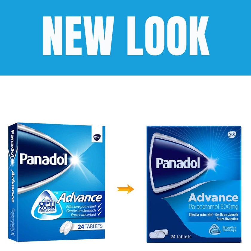 Panadol Advance Paracetamol 500mg Tablets For Fever And Pain Relief, Pack of 24's