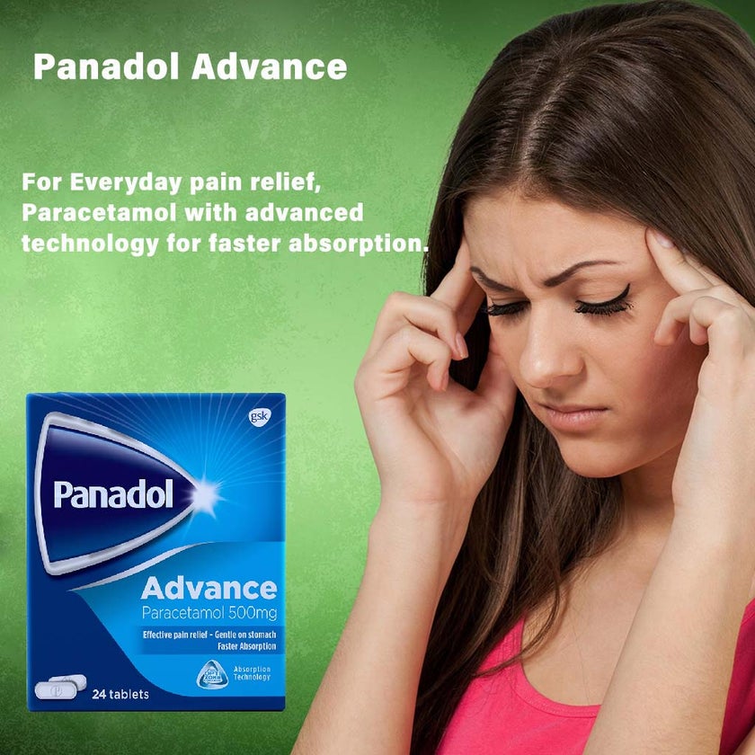 Panadol Advance Paracetamol 500mg Tablets For Fever And Pain Relief, Pack of 24's