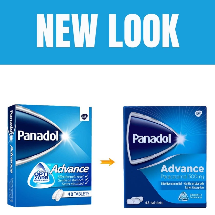 Panadol Advance Paracetamol 500mg Tablets For Fever And Pain Relief, Pack of 48's