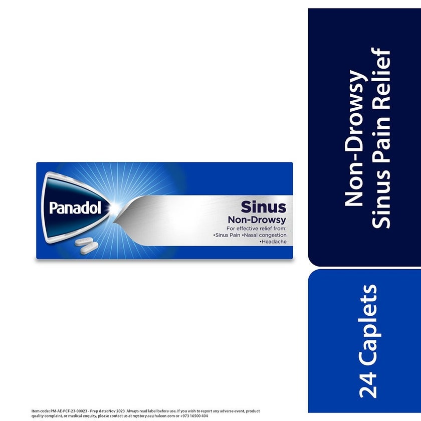 Panadol Sinus Caplets For Sinus Pain, Nasal Congestion & Headache, Pack of 24's