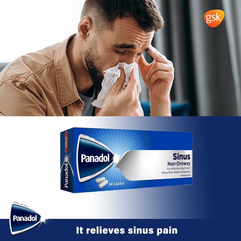 Panadol Sinus Caplets For Sinus Pain, Nasal Congestion & Headache, Pack of 24's