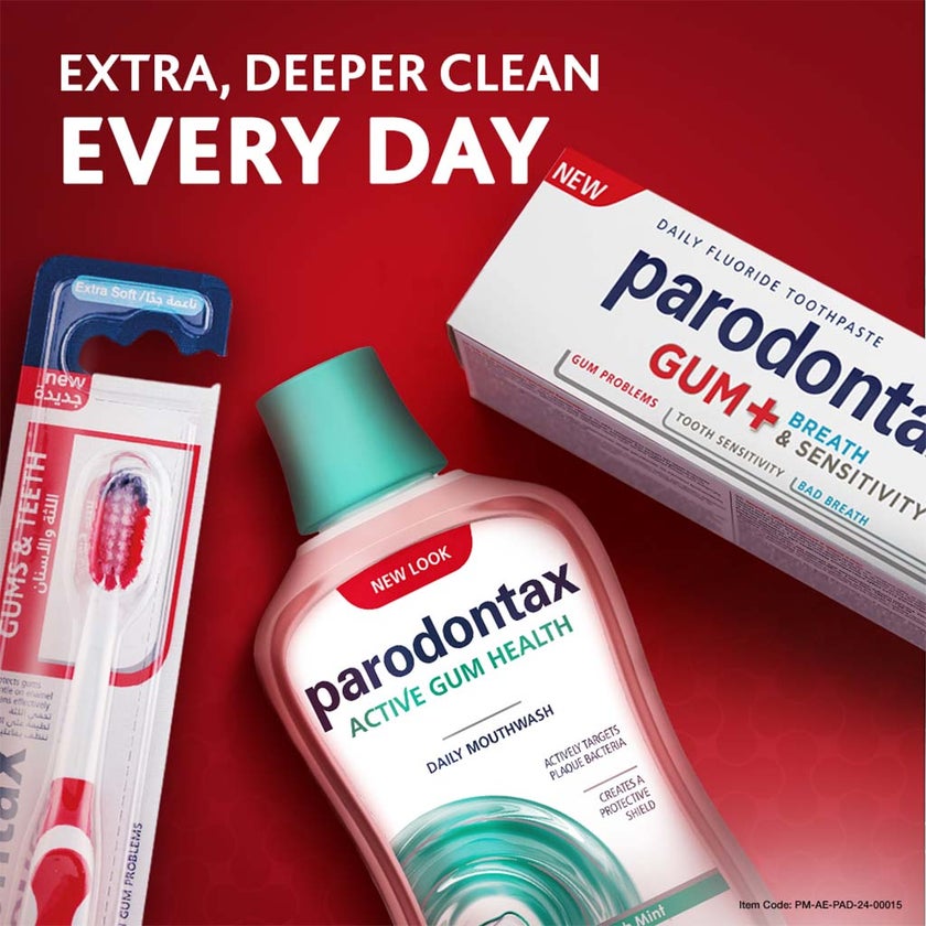 Parodontax Daily Mouthwash For Active Gum Health, Mint Flavour, Antiplaque & Antigingivitis Alcohol Free Mouth Rinse, 300ml