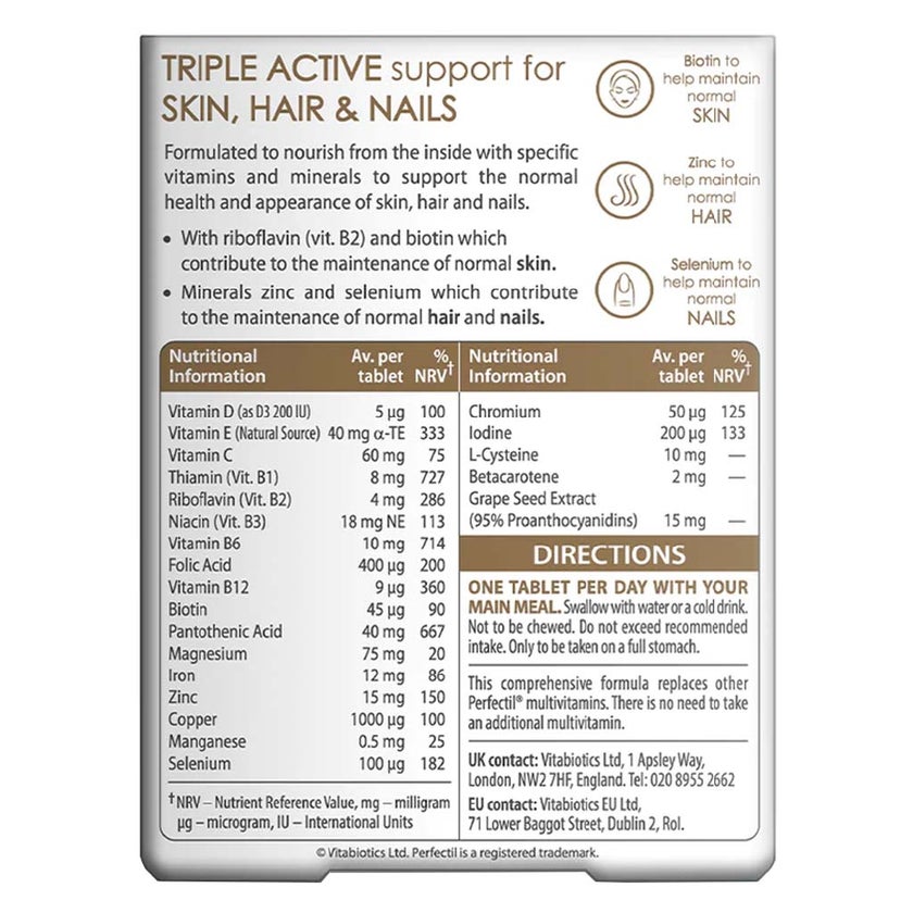Perfectel Perfectil Triple Active Tablets for Hair, Skin & Nails