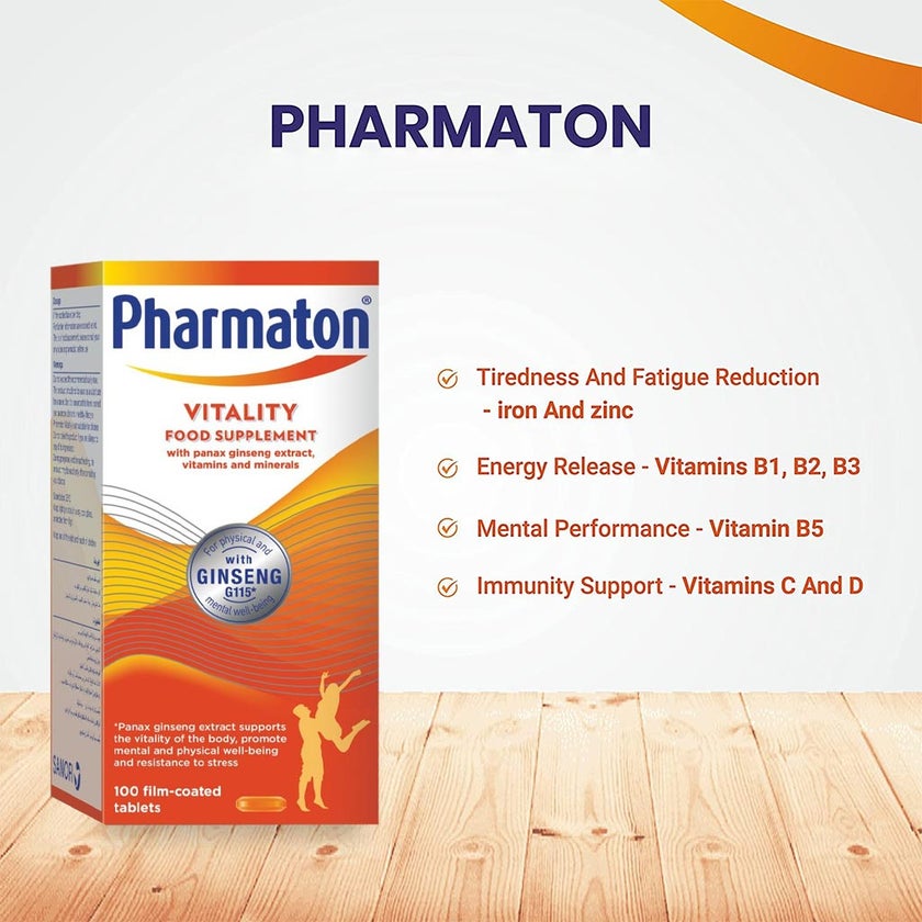 Pharmaton Vitality Multivitamins & Minerals Tablets, Pack of 100's