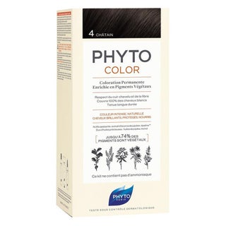 Phyto Phyto Color Permanent Hair Color Treatment Kit With Milk Developer & Colouring Cream, Shade 4 Brown