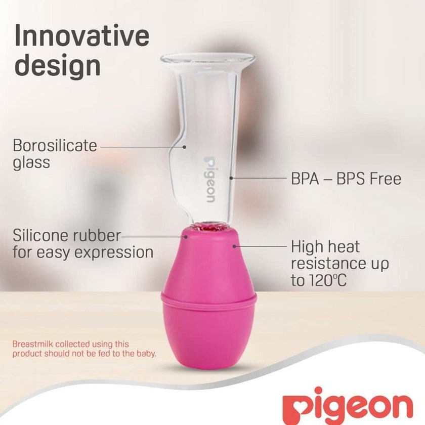 Pigeon Breast Care Pump With Glass Shield - Pink