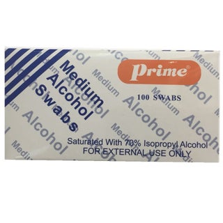Prime Alchohol Swabs, Pack of 100's