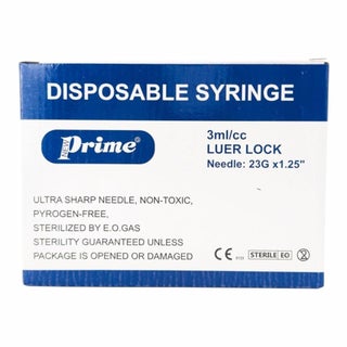 Prime Disposable Syringe, 3ml - 100 Syringes