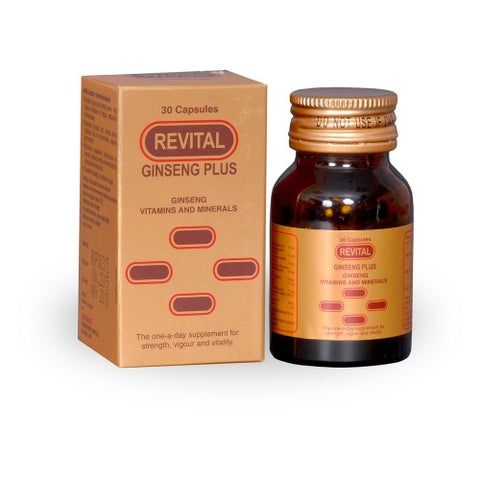 Revital Adult Multivitamin Supplement Capsules With Ginseng, Pack of 30's