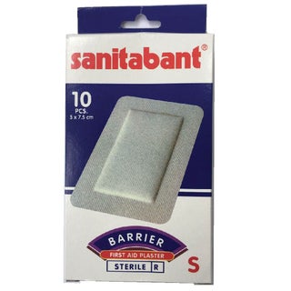 Sanitabant Barrier First Aid Plaster 5 x 7.5cm Small, Pack of 10's