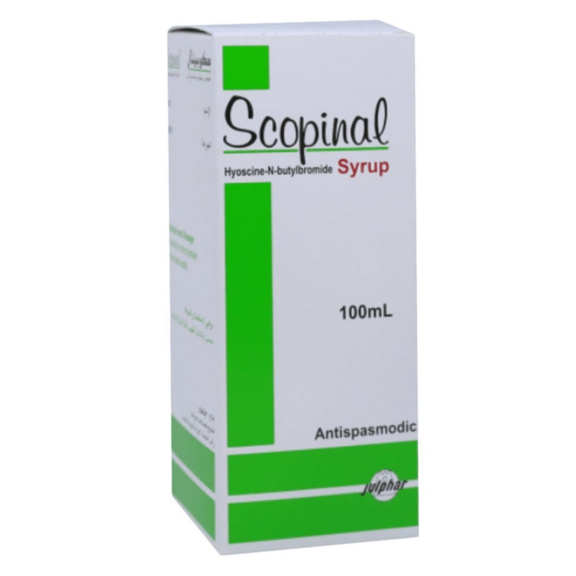 Spasmod Scopinal 5mg/5ml Antispasmodic Syrup 100ml - myAster