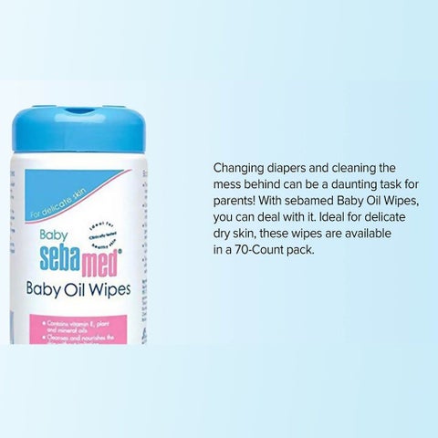 Sebamed Baby Oil Wipes, Pack of 70's