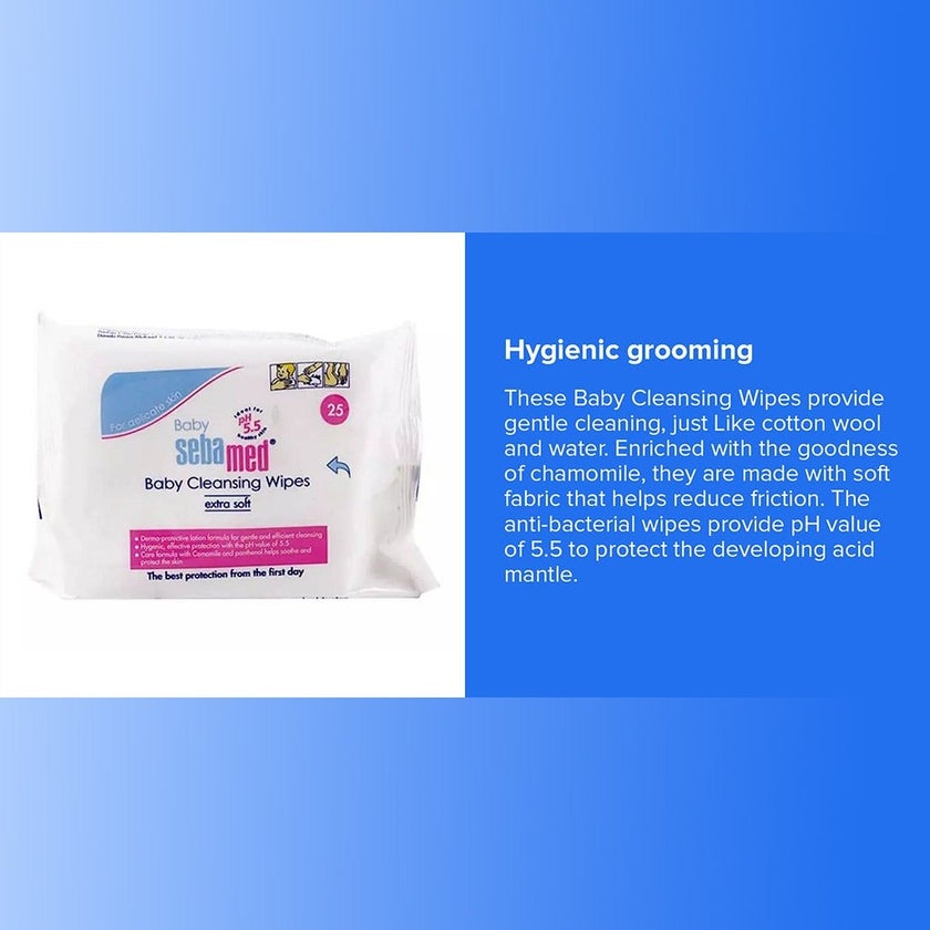 Sebamed Baby Cleansing Wipes, Pack of 25's