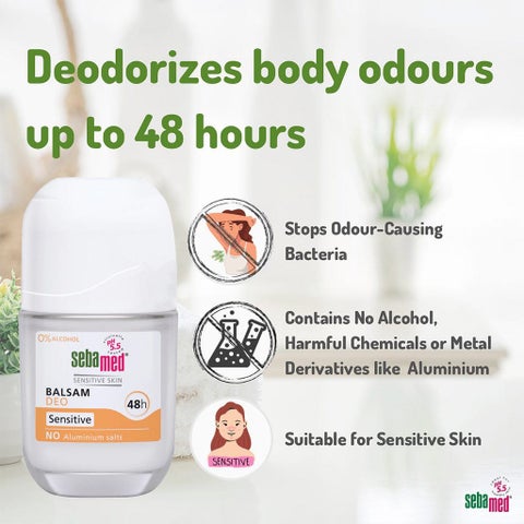 Sebamed Balsam 48Hr Deo Roll-on, Sensitive 50ml