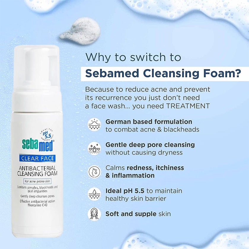 Sebamed Clear Face Antibacterial Cleansing Foam 150ml