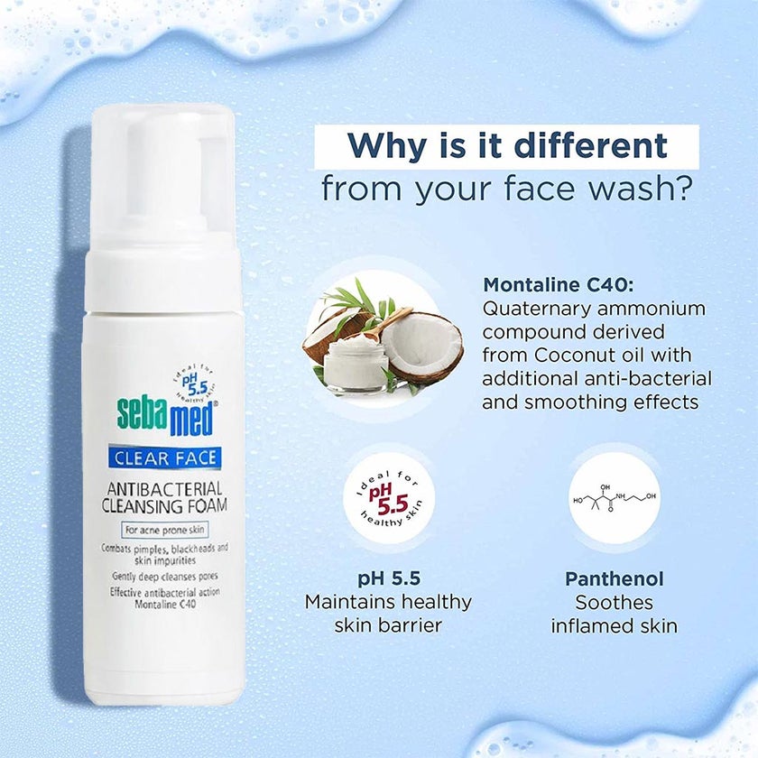 Sebamed Clear Face Antibacterial Cleansing Foam 150ml