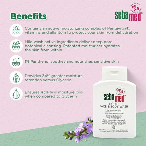 Sebamed Liquid Face & Body Wash 200ml