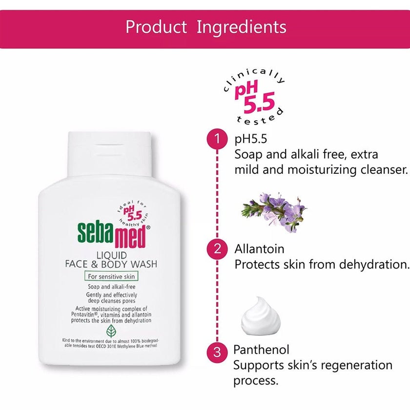 Sebamed Liquid Face & Body Wash 200ml