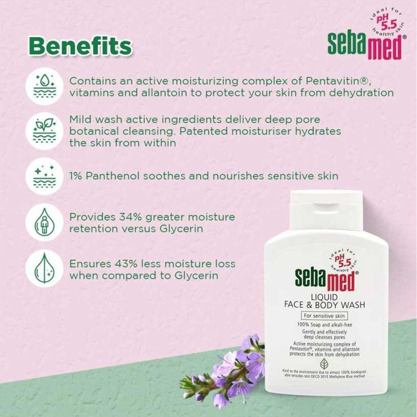 Sebamed Liquid Face & Body Wash 500ml