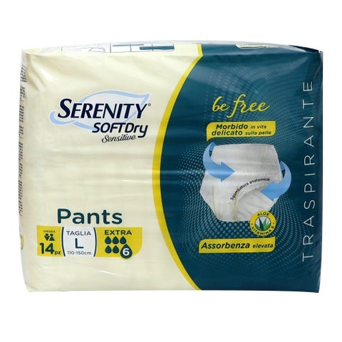 Serenity Pull Up Brief Large, Pack of 14's