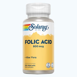 Solaray Folic Acid 800mcg Veg Capsules, Pack of 100's
