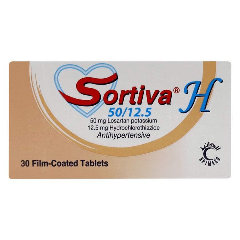 Sortiva H 50mg/12.5mg Tablets, Pack of 30's