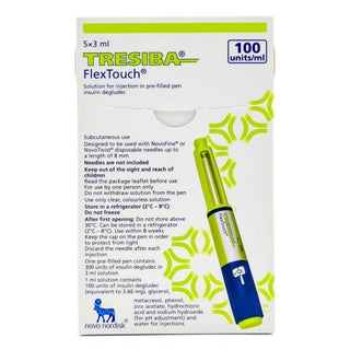 Tresiba Flex Touch Insulin 100IU/ml Pre-Filled Pen 3ml, Pack of 5's