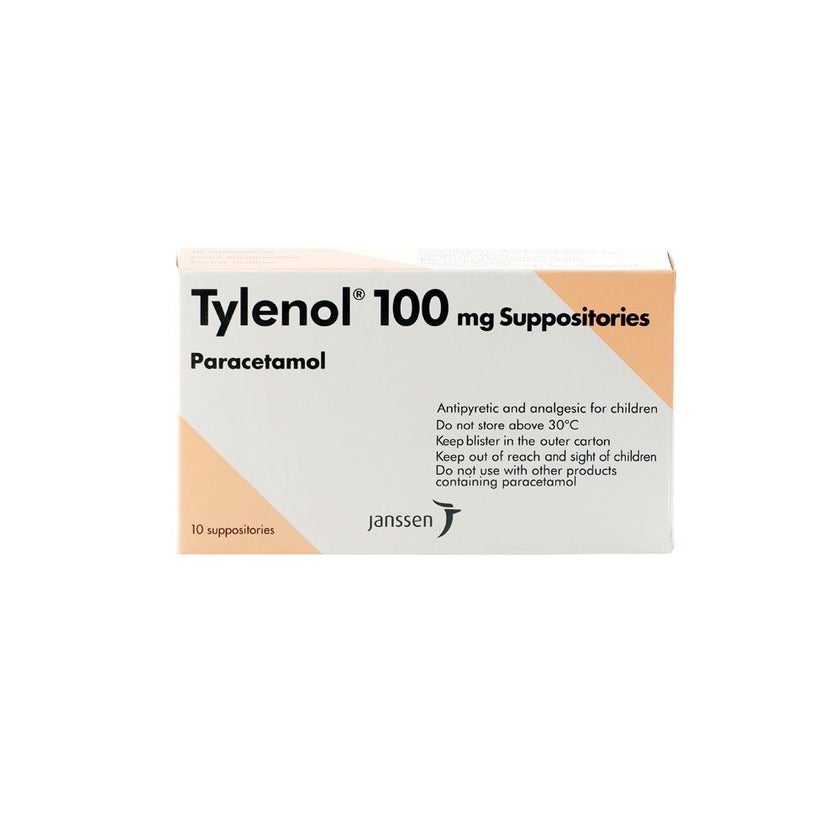 Tylenol 100mg Suppositories, Pack of 10's