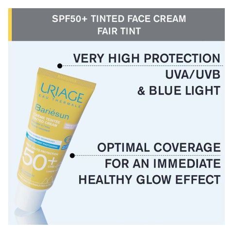 Uriage Bariesun SPF 50+ Sun Cream, Fair Tint - 50ml