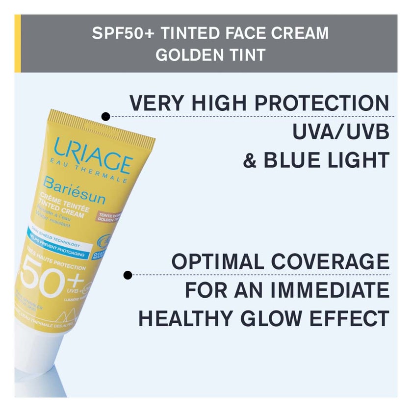Uriage Bariesun SPF 50+ Sun Cream, Golden Tint - 50ml