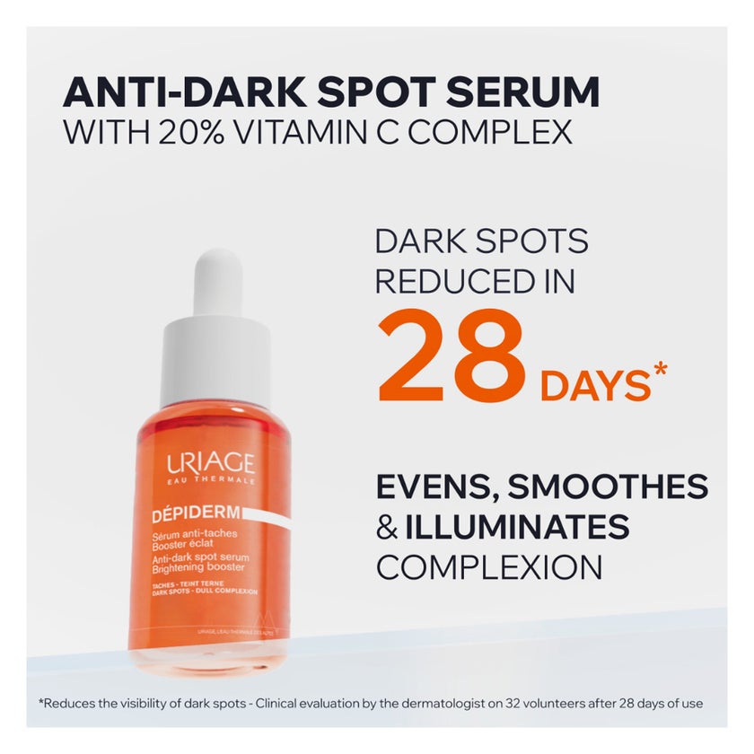 Uriage Depiderm Anti-Dark Spot Serum, Brightening Booster - 30ml