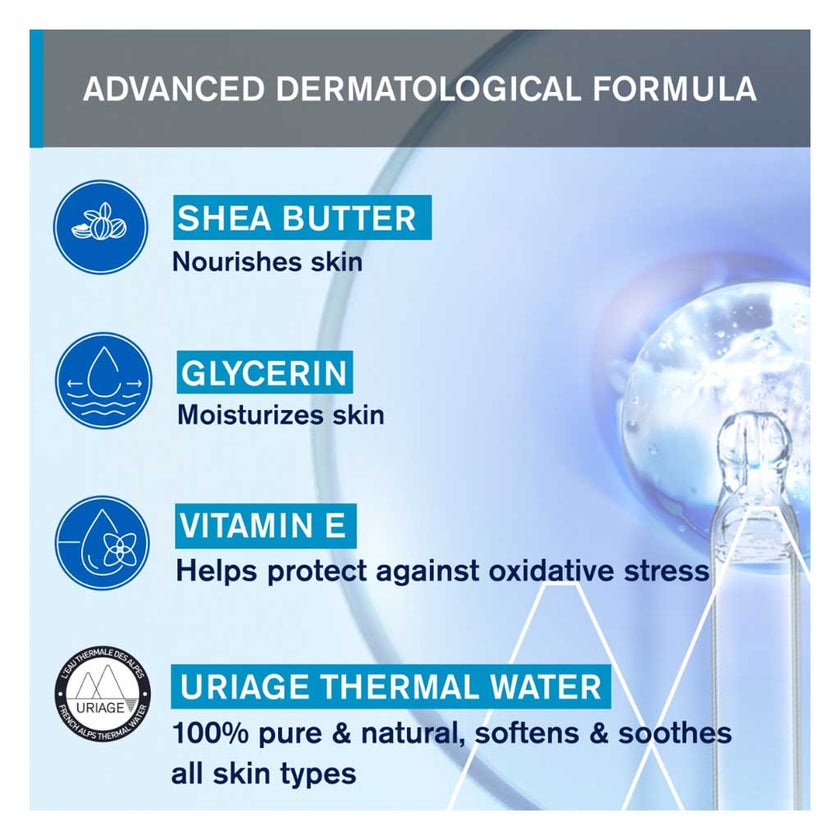 Uriage Eau Thermale Water Hand Cream, Shea Butter & Vitamin E - 50ml