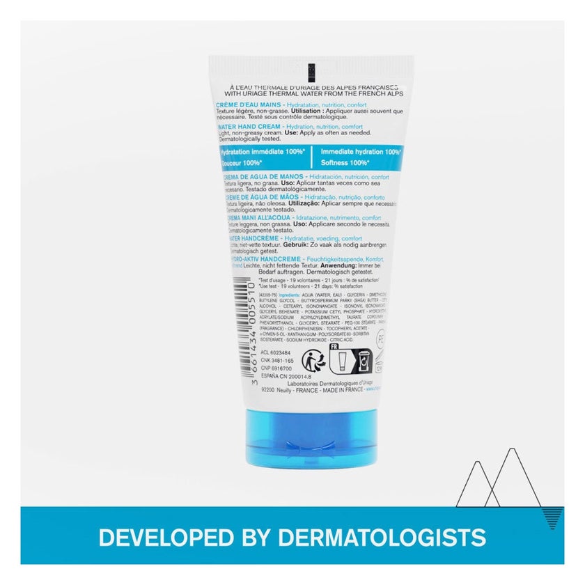 Uriage Eau Thermale Moisturizing Water Hand Cream For Dry Hands 50ml