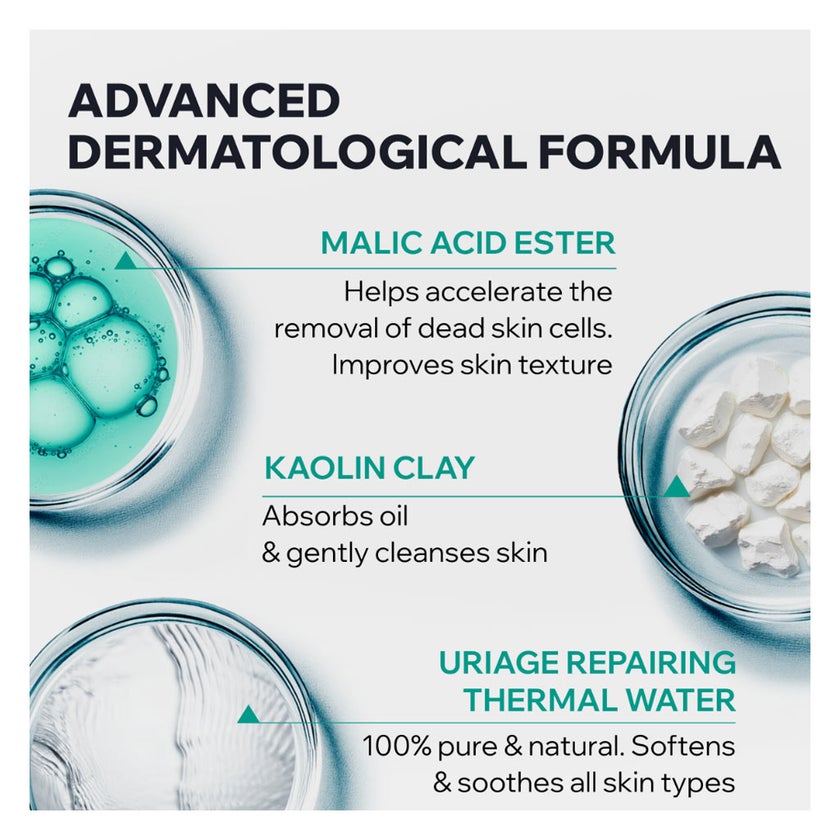 Uriage Hyseac Exfoliating Face Mask, Combination to Oily Skin - 100ml