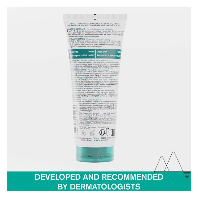 Uriage Hyseac Exfoliating Face Mask For Combination To Oily Skin 100ml 