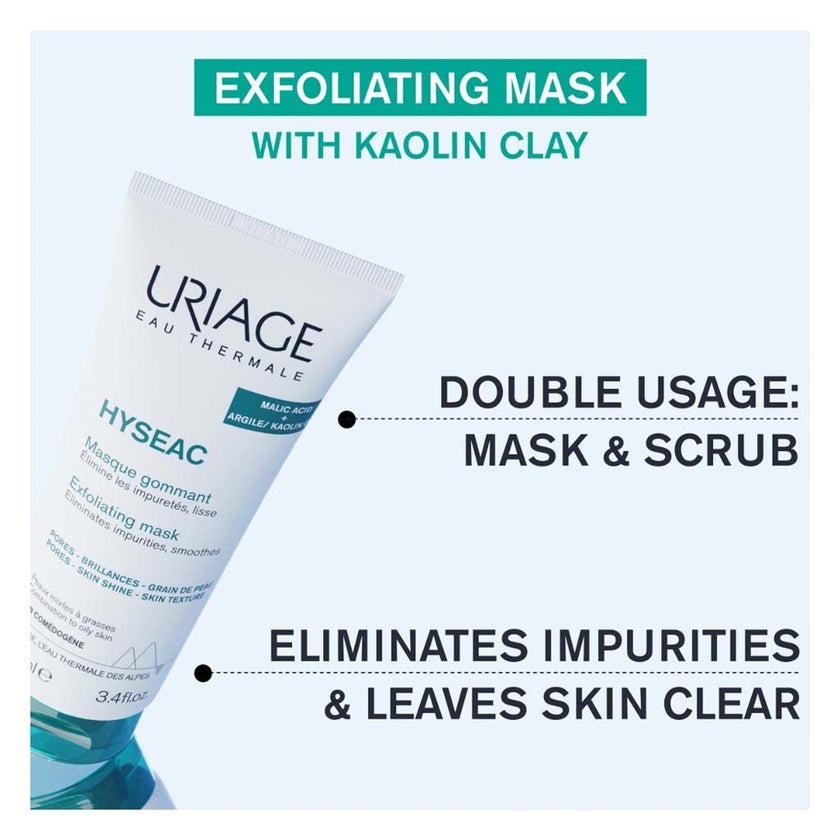 Uriage Hyseac Exfoliating Face Mask For Combination To Oily Skin 100ml 