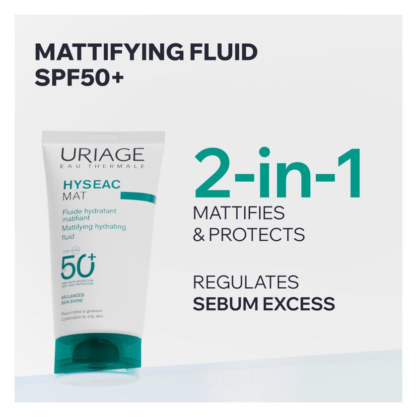 Uriage Hyseac Mat SPF 50+ Mattifying Hydrating Fluid - 50ml