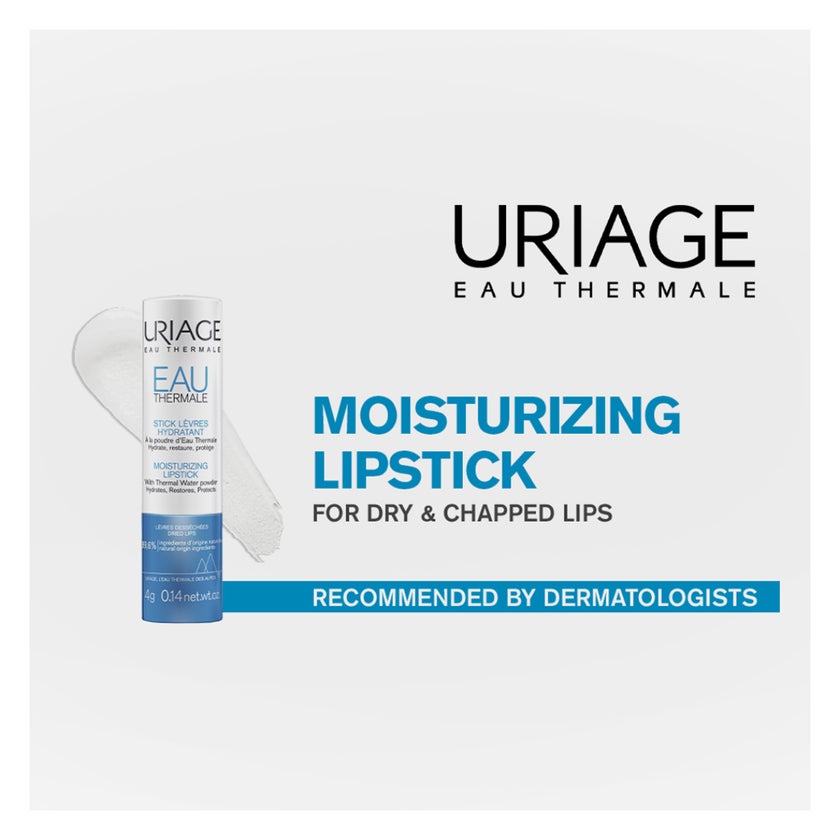 Uriage Eau Thermale Moisturizing Lipstick, Dry Lips - 4g
