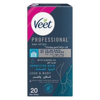 Veet Sensitive Skin Wax Strips, Pack of 20's
